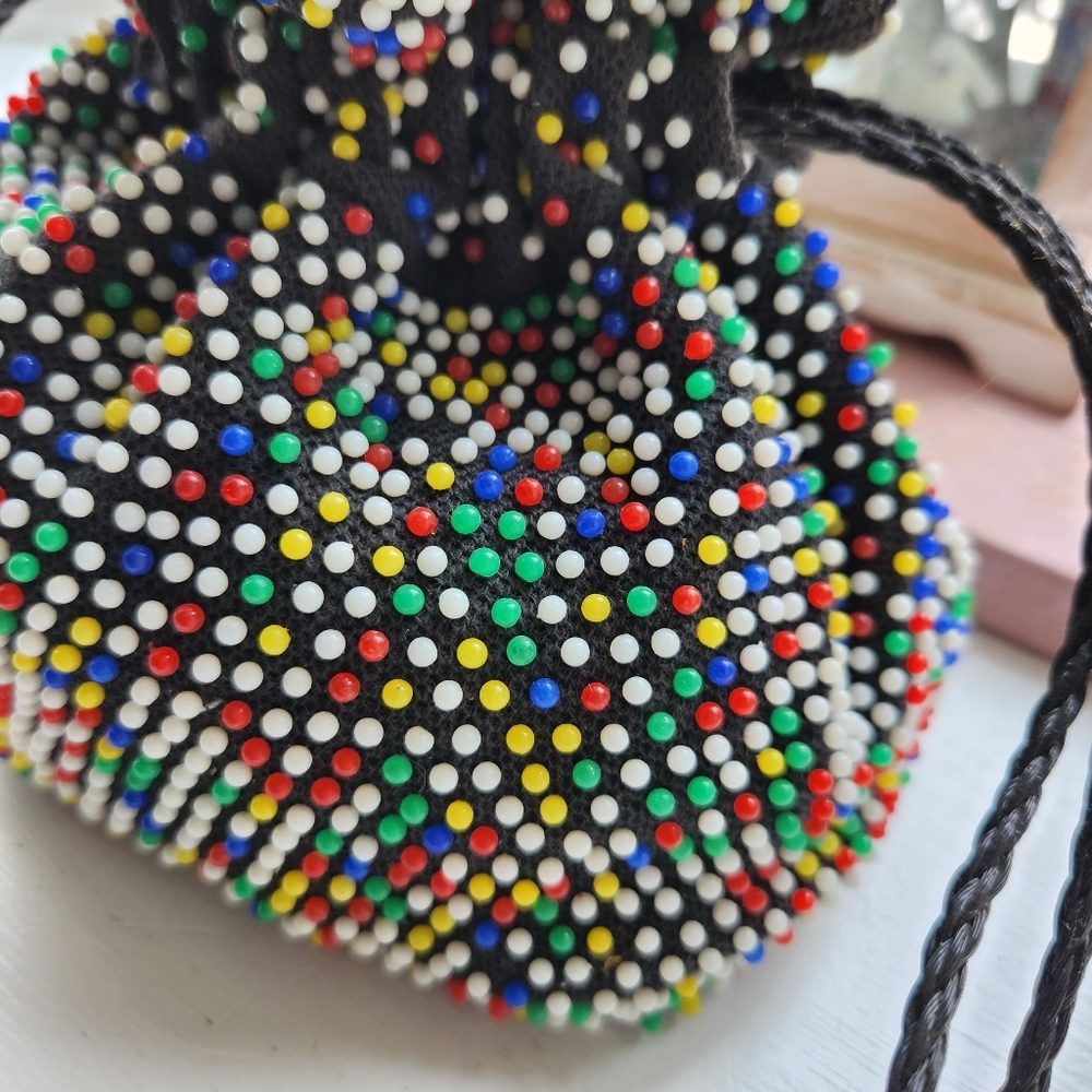 Vintage Beaded Satchel Bag